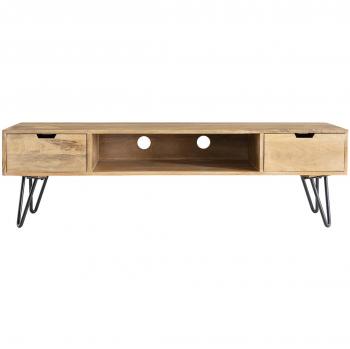 Mueble TV moderno de mango con patas horquilla de metal VIBES