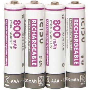 ICIDU Long life Low Discharge Rechargeable Batteries AAA 800 mAh - Batería/Pila recargable