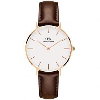Daniel Wellington Petite Bristol, Reloj Marrón/Oro Rosado, 32mm, Cuero, para Mujer