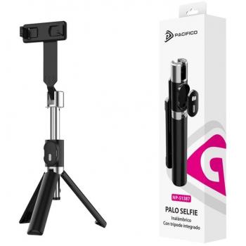 Palo selfie Pacifico con trípode NP-S1387, mando remoto Bluetooth, alcance hasta 10 metros