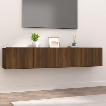 Muebles de TV 2 piezas de madera de roble marrón 80x30x30cm multicapa