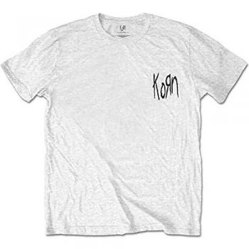 Korn Scratched Type White T-Shirt - Large - 100% Cotton, Jersey
