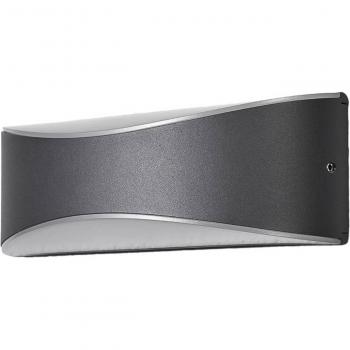 Aplique de pared LED exterior Akira en color antracita, moderno, hecho de aluminio, 50 lúmenes