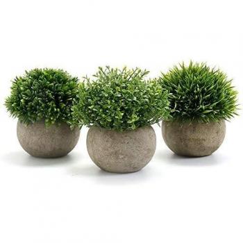 GoMaihe Plantas Artificiales Plásticas de Maceta, 3Piezas, Planta Artificial Decorativa, Adecuado para El Hogar Oficina Decoración Jardín Baño Cocina Balcón Planta Falsa Decorativas