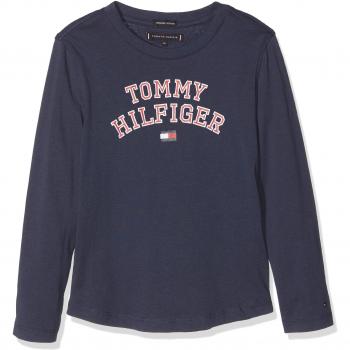 Tommy Hilfiger Essential Hilfiger tee L/s, Camisa Manga Larga para Niños, Azul