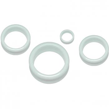DCTattoo Pair White Acrylic Flared Flesh Ear Plugs Tunnels Size 24mm