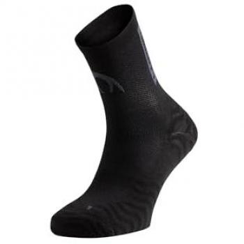 Lurbel Pista Four Calcetines Largos de Running Unisex Transpirables y Anti-Olor Sin Costuras, Color Negro/Marrón, Talla S (36-38)