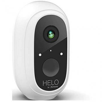 Cámara de Vigilancia IP HELO 1080p Inalámbrica para Interiores y Exteriores, Batería de Larga Duración, Impermeable, Visión Nocturna, Color Blanco