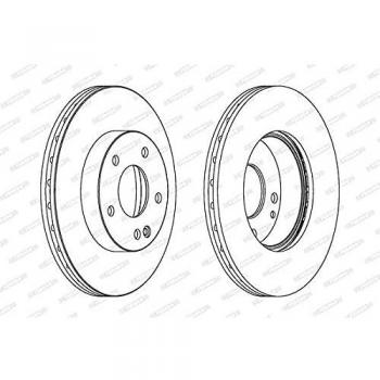 Discos de freno FERODO DDF1363C delanteros, ventilados, 2 piezas