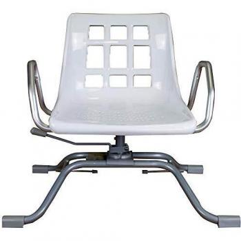 Queraltó Silla Giratoria 360º para Bañera, Comodidad Gracias a su Respaldo y Reposabrazos, Aluminio, 70.5 x 41 x 42 cm