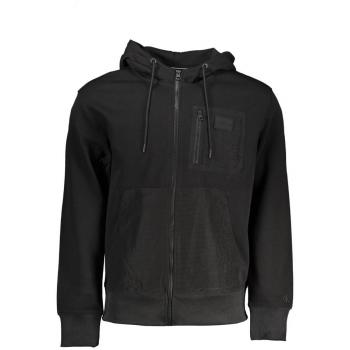 Calvin Klein Men's XS Black Zip Hoodie with Contrasting Details and Logo