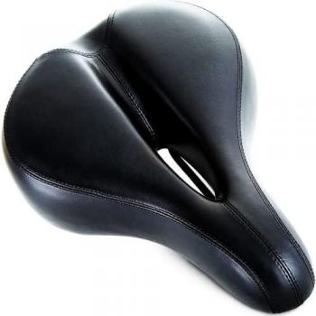 Bikeroo Bike Seat Cushion - Universal Bicycle Seat for Men and Women - Bike Saddle Replacement w/ Padded Comfort, Shock Absorbing Springs, Mounting Tools & Waterproof Rain Cover, Black