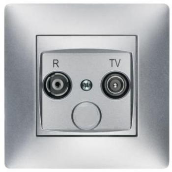 FAMATEL – Toma R-TV | Enchufe de empotrar | Serie Habitat 15 | Fácil instalación | Alta estanqueidad del producto | Libre de hálogenos | Aluminio