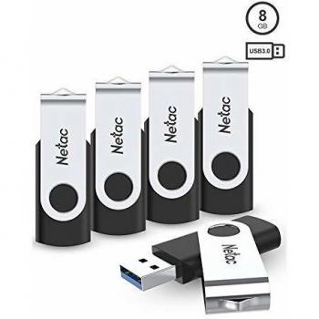 5 Piezas Memorias USB 8GB, Diseño Giratorio Mini Pen Drive velocidades de Lectura de hasta 90MB/s, USB 3.0 Flash Drive para Computadoras, Tabletas Almacenamiento de Datos