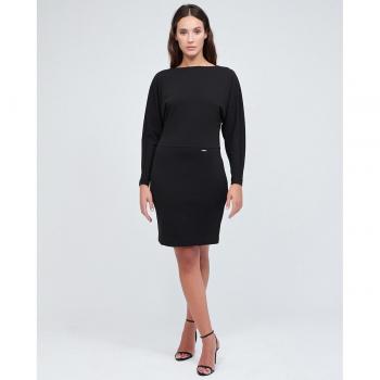 Calvin Klein - Vestido entallado de manga francesa y cuello barco