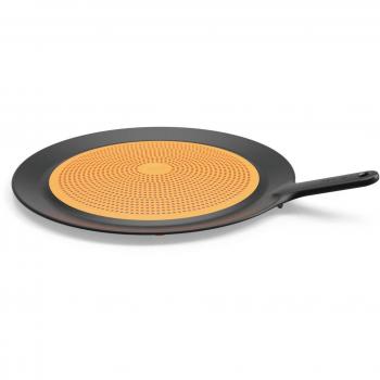 Fiskars 1027305 Tapa Anti-Salpicaduras, Ø 30 cm, Plástico/Silicona, Functional Form, Negro/Naranja