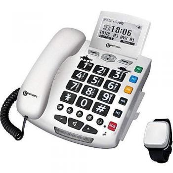 Teléfono Fijo Geemarc Serenities con Detección de Caídas y Pantalla Iluminada para Seniors