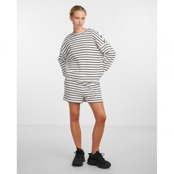 Short de mujer Pieces Chilli con nudo en la cintura, multicolor a rayas negro y blanco