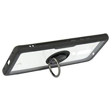 Ksix Funda Anillo TPU Reforzada con IMAN para Huawei Mate 20 Lite Transparente Negra