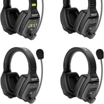 Saramonic WiTalk-WT4D 4-Person Wireless Intercom System with 4x Dual-Ear Headset
