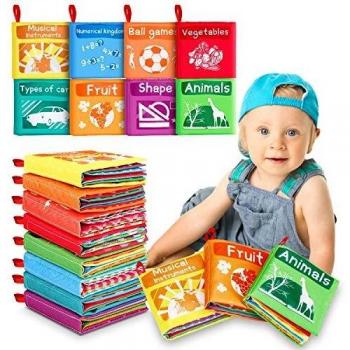 Magicfun Libros Blandos para Bebé, 8 Piezas Libro de Tela Bebé Aprendizaje y Educativo Libro para Bebé Recién Nacido Niños