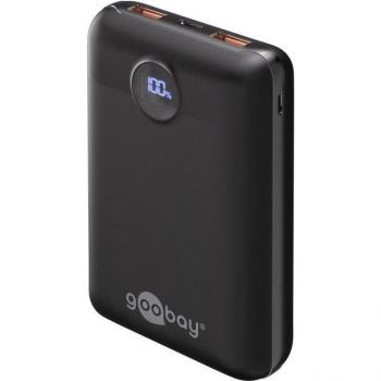 Powerbank Compacta 20.000 mAh con 2 USB-A y 1 USB-C, Cargador Portátil Negro