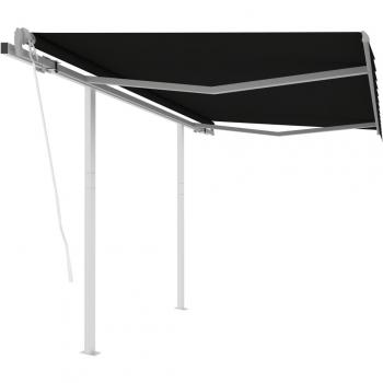 Toldo retráctil automático con postes antracita 3,5x2,5 m