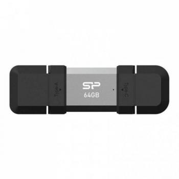 Pendrive Silicon Power Mobile C51 64GB USB-A y USB-C, 120 MB/s, Plata