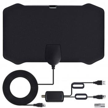 Antena Interna DVB-T2 HDTV 50km USB para TV Digital 1080p
