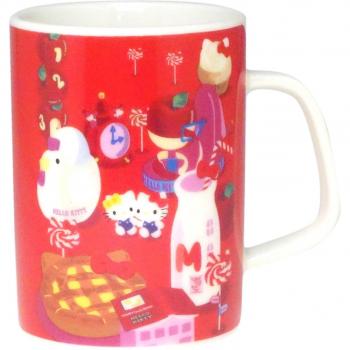 Hello Kitty 50th Anniversary Ceramic Mug - 230ml, Red, Microwave & Dishwasher Safe, Made in Japan