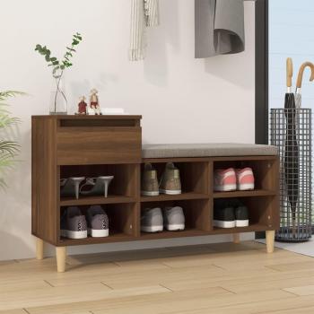 Zapatero marrón de madera multicapa 102x36x60 cm