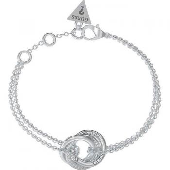 Pulsera de acero plateado Guess Perfect con detalles elegantes