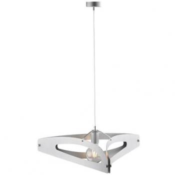 Suspensión Moderna Onyx de Hierro con Corte Láser, Acabado Plateado y Cable Ajustable - 1 Luz