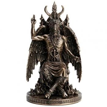 Figura Estatua de Baphomet Dorado de Resina - Signes Grimalt By SIGRIS, 24x14x14cm, bronce dorado, figura para jardín