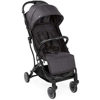 Chicco - Carrito de Paseo TrolleyMe Stone Negro con Protector de Lluvia