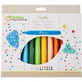 Pack 12 Rotuladores Triangulares Colores Vivos Avenue Mandarine
