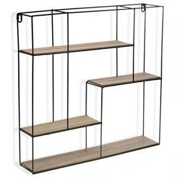 Versa Mumbai Estantería de Pared para Colgar Decorativa de Estilo Industrial, con 4 estantes, Medidas