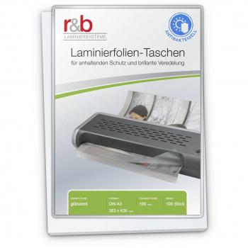 R & B a partir de A3 – 100 plastificar A3, 303 x 426 mm, 2 x 100 Mic, antibacteriano, 100 unidades)