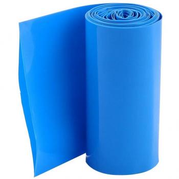 sourcing map Batería Envoltura PVC Termorretráctil Tubería 70mm Ancho Para 18650 Energía Suministros 5m Largo Azul