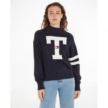 Jersey Tommy Jeans Letterman Flag Marino Mujer