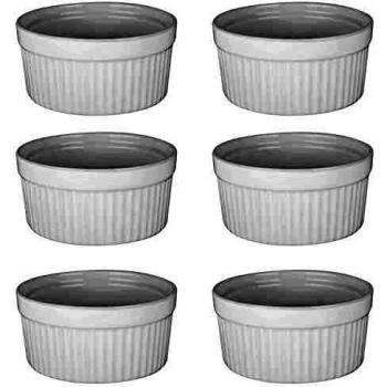 VIVILINEN Moldes para Soufflé Cuencos de Cerámica Creme Brulee Moldes a Prueba de Horno Moldes de Tazón de Postre y Paté para, por Ejemplo, Aleta de Ragú, 230ml Cada Uno
