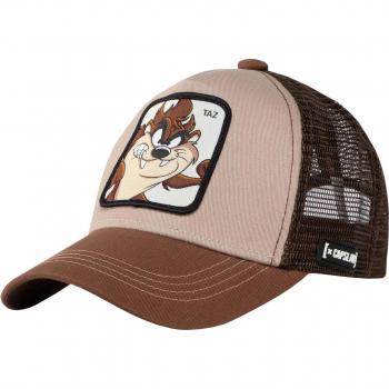 Gorra Capslab Taz Trucker Marrón Looney Tunes con diseño de Taz, ajuste regulable, material ligero y transpirable, estilo urbano y casual