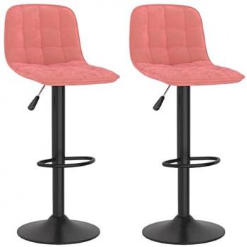 Taburetes de cocina 2 unidades terciopelo rosa