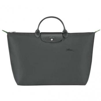 Longchamp Le Pliage Green Large Canvas & Leather Travel Bag