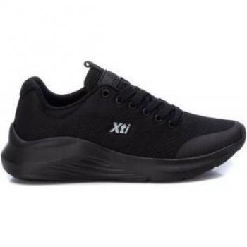 Zapatillas Xti 141809 para Mujer, Color Negro con Cierre de Cordones