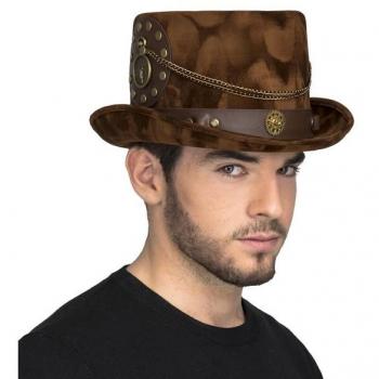 Sombrero Steampunk Marrón con cadena