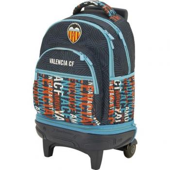 Mochila Doble Cuerpo con Carro Fijo Compact Desmontable Tandemsports Valencia C.F. 2024 Portabotellas Organizador Carro desmontable con base reforzada y resistente 2024 Valencia CF azul y naranja