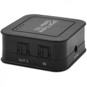 Unotec Splitter de Audio Digital Toslink - Divisor de señal óptica, permite conectar múltiples dispositivos a una sola salida, compatible con audio Dolby Digital y DTS, soporte para 5.1 canales, con conectores de alta calidad y diseño