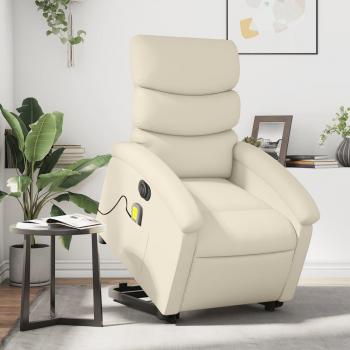 Sillón reclinable de masaje eléctrico de cuero sintético en colores Negro, Crema y Marrón, modelo vidaXL
