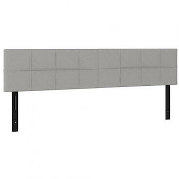 Cabeceros 2 unidades de tela gris claro 80x5x78/88 cm